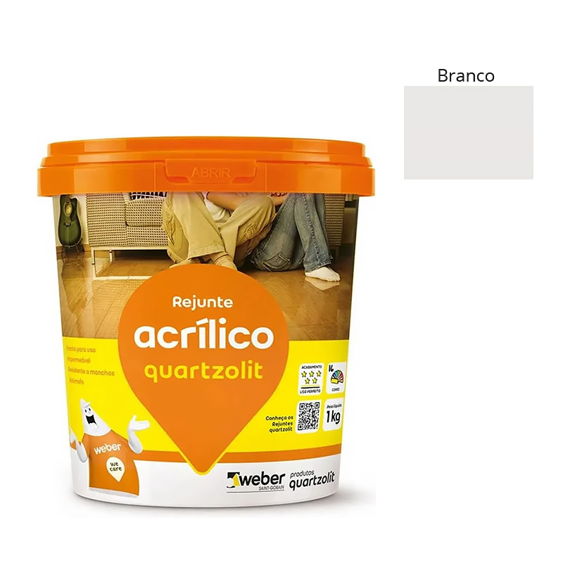 Rejunte Acrílico Quartzolit Branco 1Kg