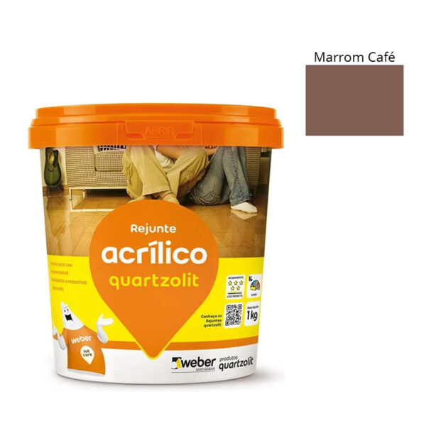 Rejunte Acrílico Quartzolit Marrom Café 1Kg