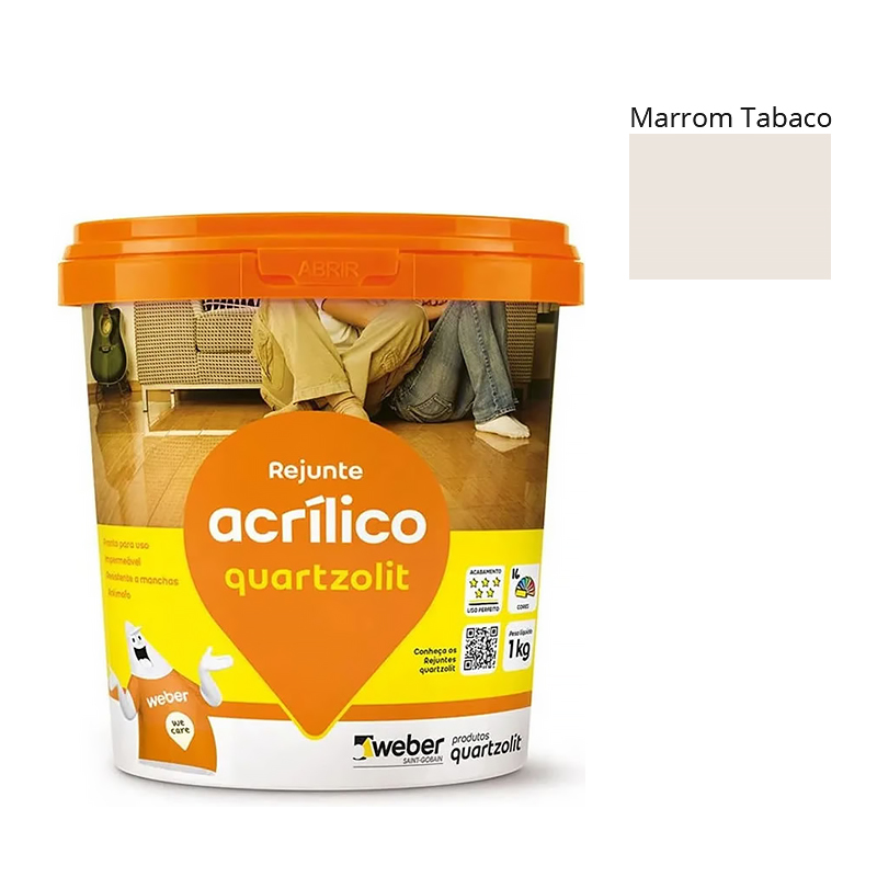 Rejunte Acrílico Quartzolit Marrom Tabaco 1Kg