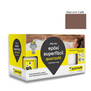 Rejunte Epóxi Marrom Café Quartzolit Super Fácil 1Kg