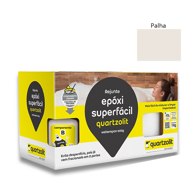Rejunte Epóxi Palha Quartzolit Super Fácil 1Kg