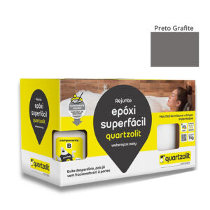 Rejunte Epóxi Preto Grafite Quartzolit Super Fácil 1Kg