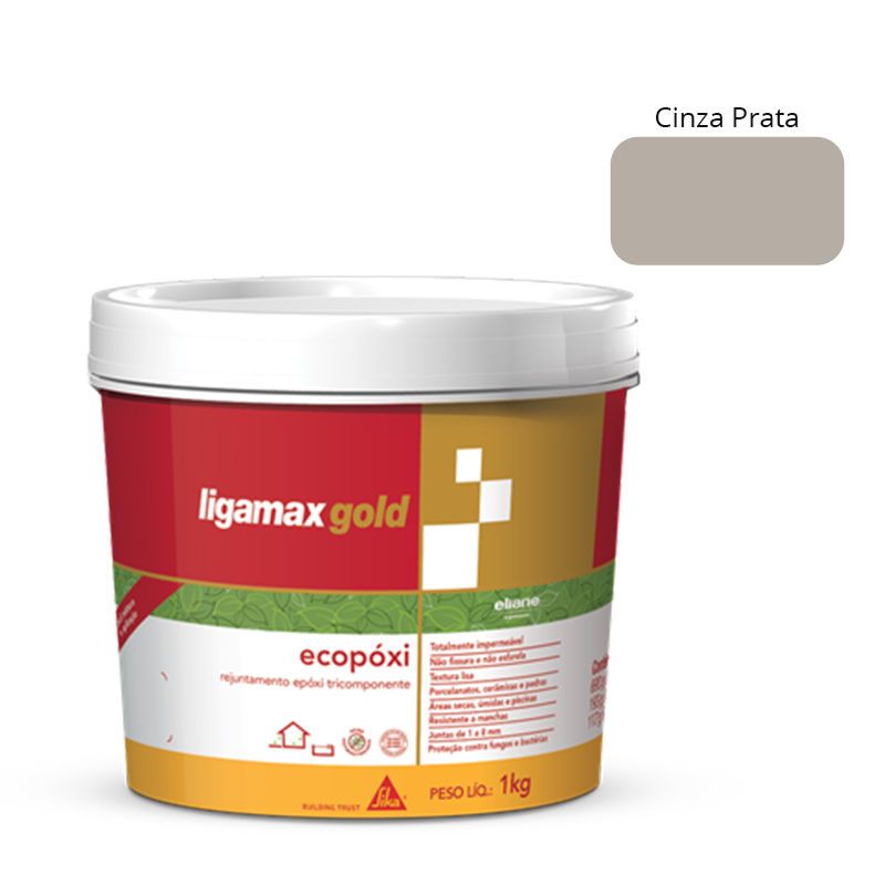Rejuntamento Epóxi Ligamax Cinza Prata 1kg